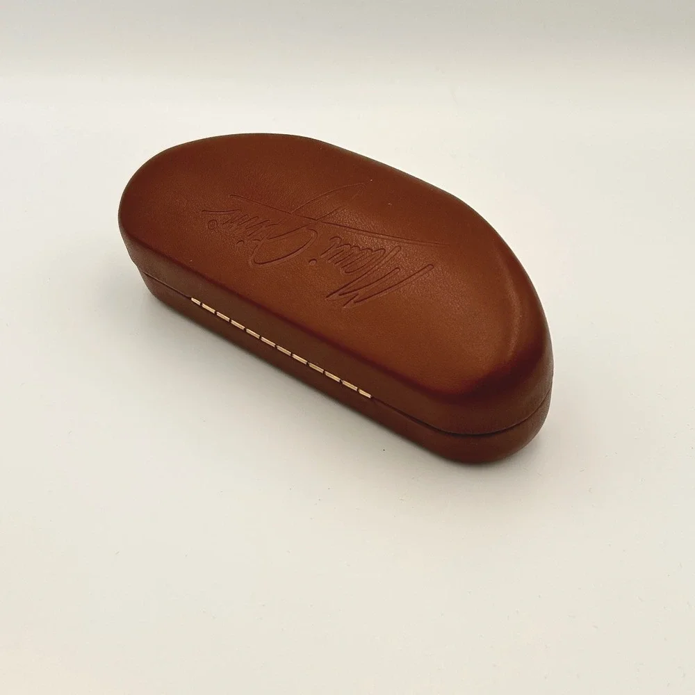 Maui Jim Brown Hard Clamshell Sunglasses Case Textured Faux Leather Logo Case